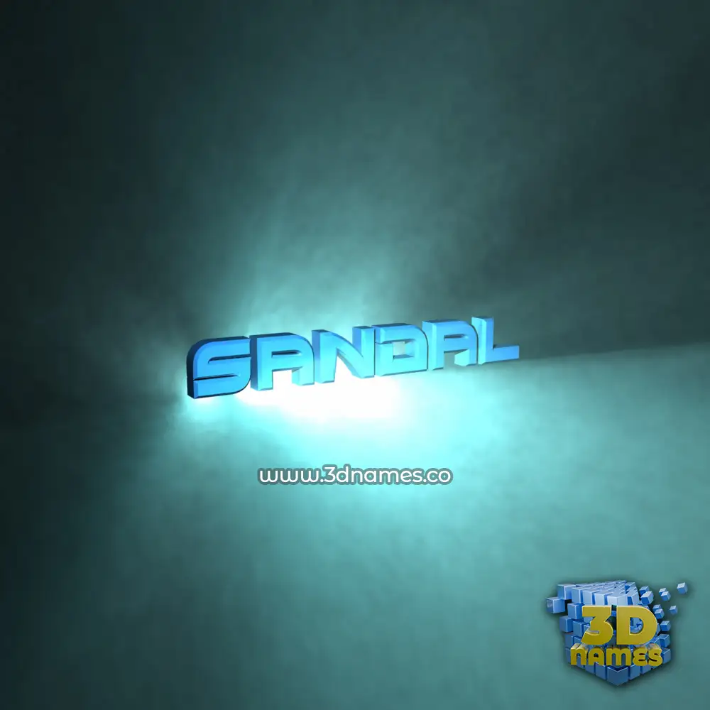 sandal in Light Shine style - 3D name wallpaper