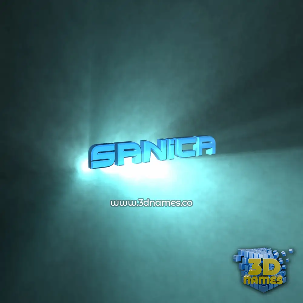 sanica in Light Shine style - 3D name wallpaper