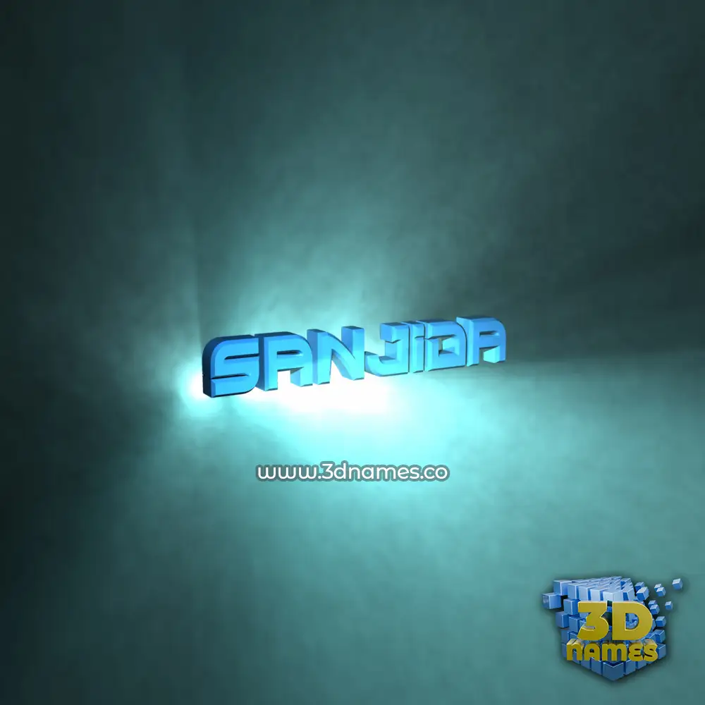 sanjida in Light Shine style - 3D name wallpaper