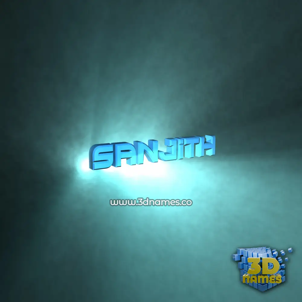 sanjith in Light Shine style - 3D name wallpaper