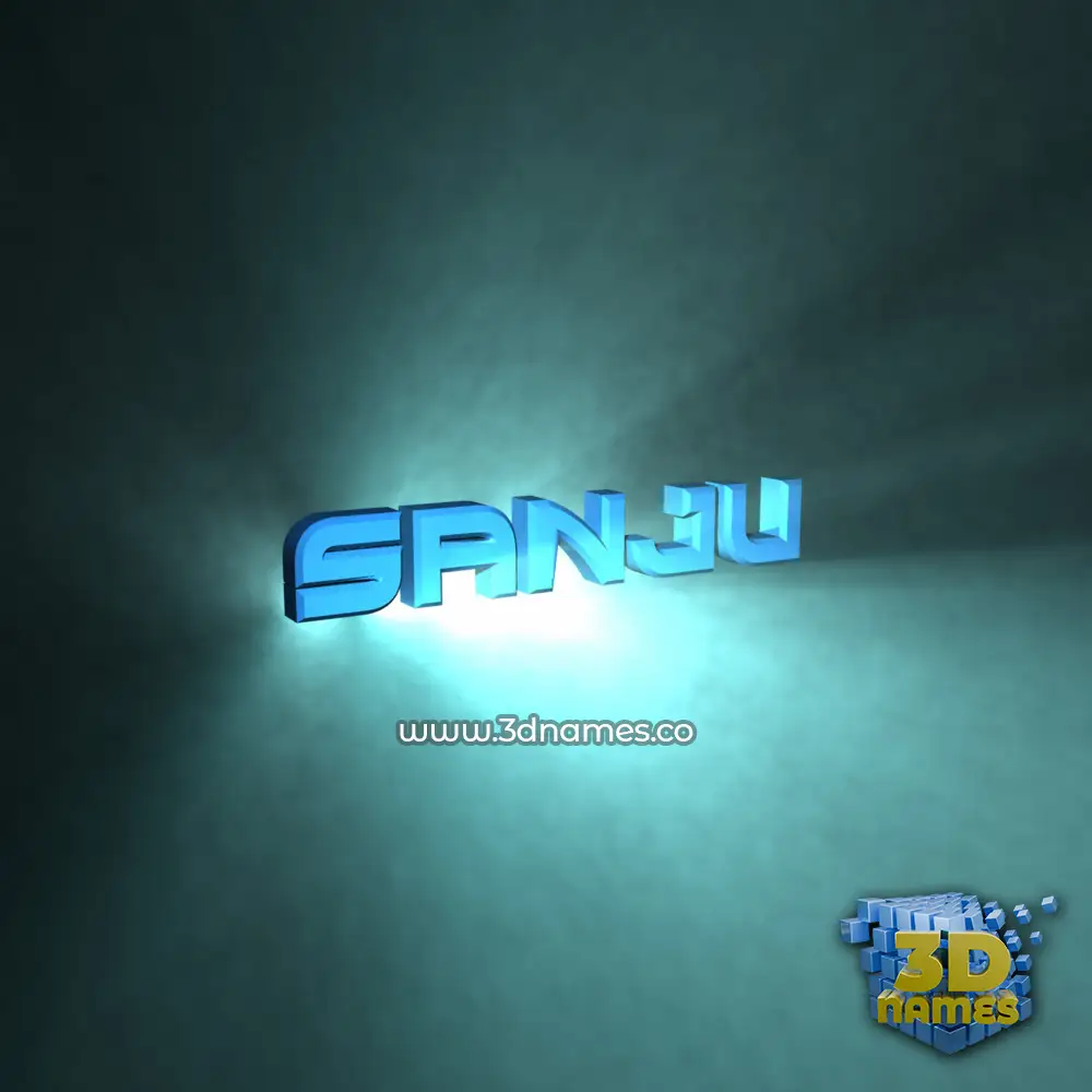 sanju in Light Shine style - 3D name wallpaper