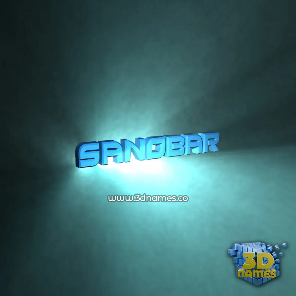 sanobar in Light Shine style - 3D name wallpaper