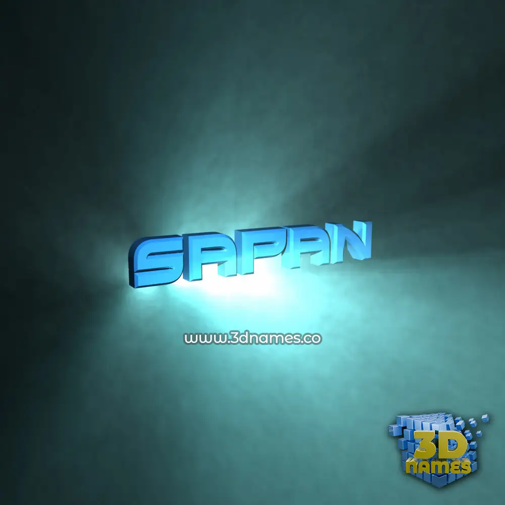 sapan in Light Shine style - 3D name wallpaper
