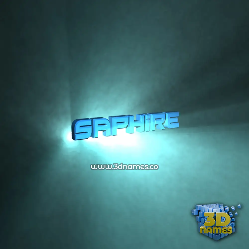 saphire in Light Shine style - 3D name wallpaper