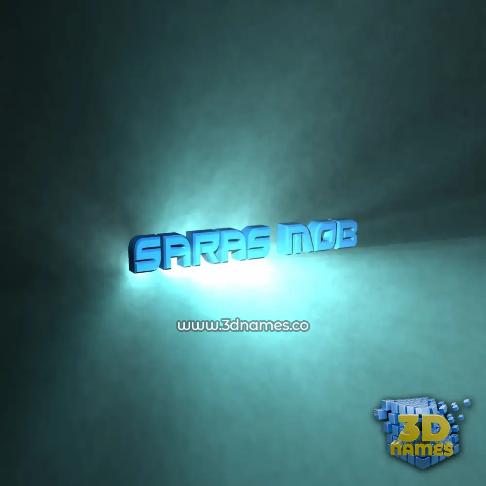 saras mob in Light Shine style - 3D name wallpaper
