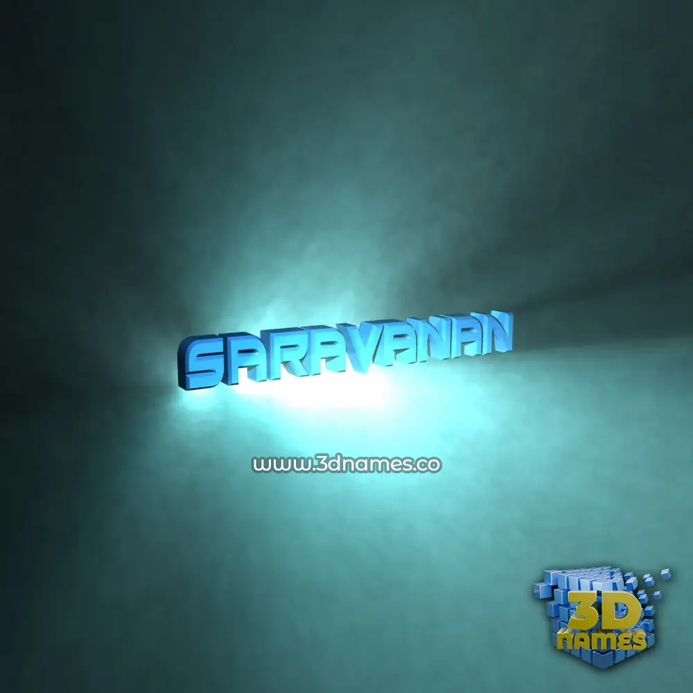 saravanan in Light Shine style - 3D name wallpaper