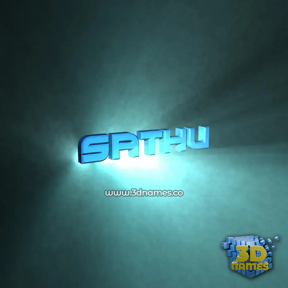 sathu in Light Shine style - 3D name wallpaper