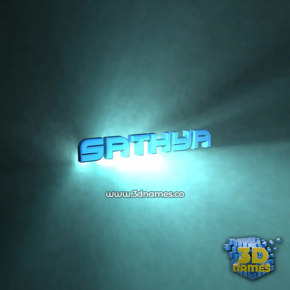 sathya in Light Shine style - 3D name wallpaper
