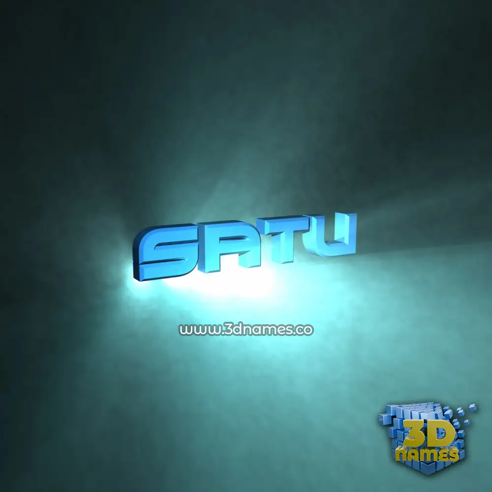 satu in Light Shine style - 3D name wallpaper