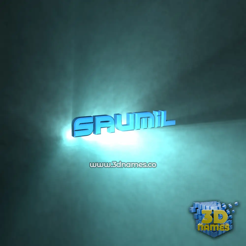 saumil in Light Shine style - 3D name wallpaper