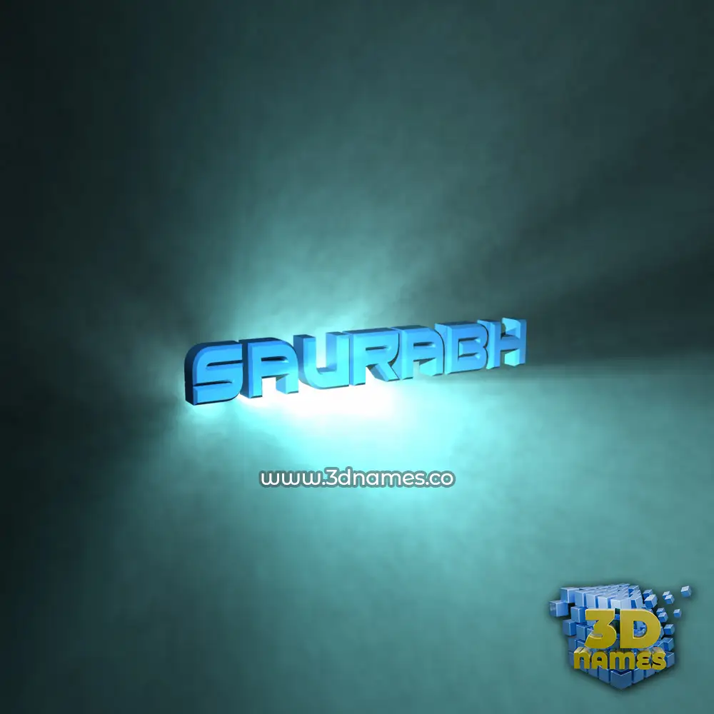 saurabh in Light Shine style - 3D name wallpaper