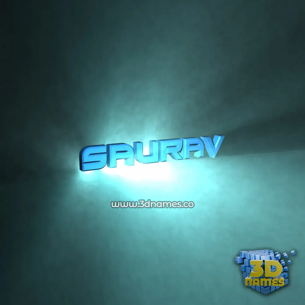 saurav in Light Shine style - 3D name wallpaper