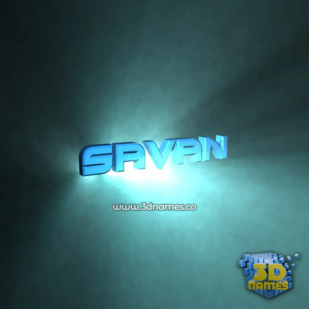 savan in Light Shine style - 3D name wallpaper