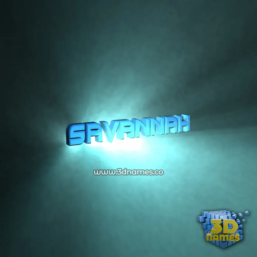 savannah in Light Shine style - 3D name wallpaper