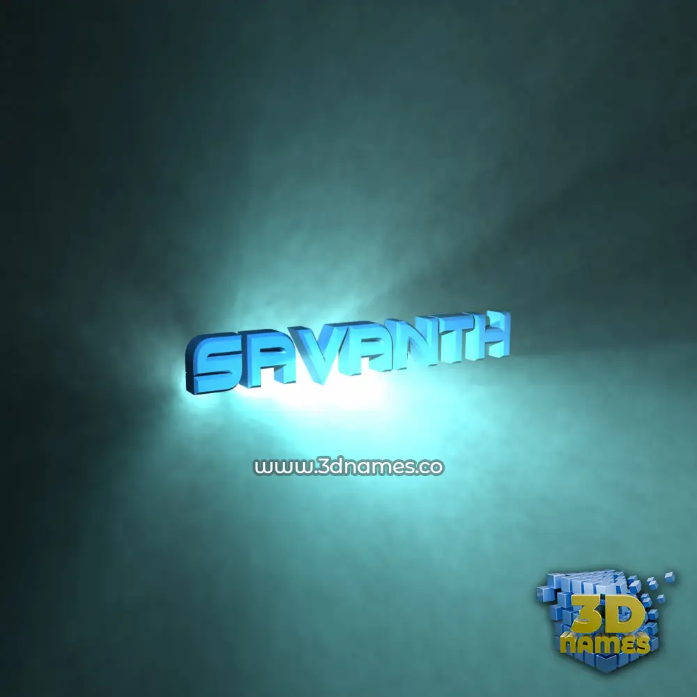 savanth in Light Shine style - 3D name wallpaper