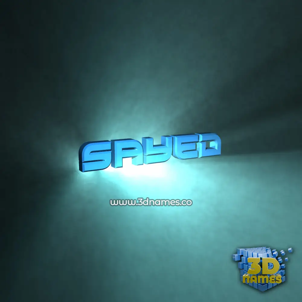 sayed in Light Shine style - 3D name wallpaper