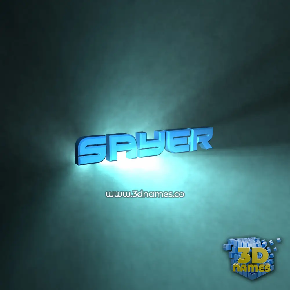 sayer in Light Shine style - 3D name wallpaper