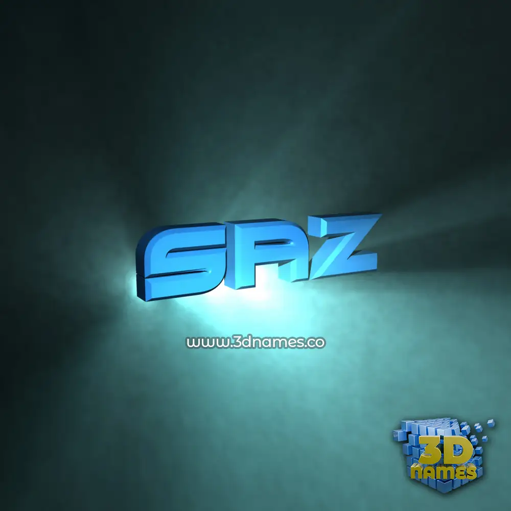 saz in Light Shine style - 3D name wallpaper