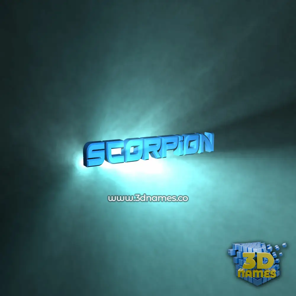 scorpion in Light Shine style - 3D name wallpaper