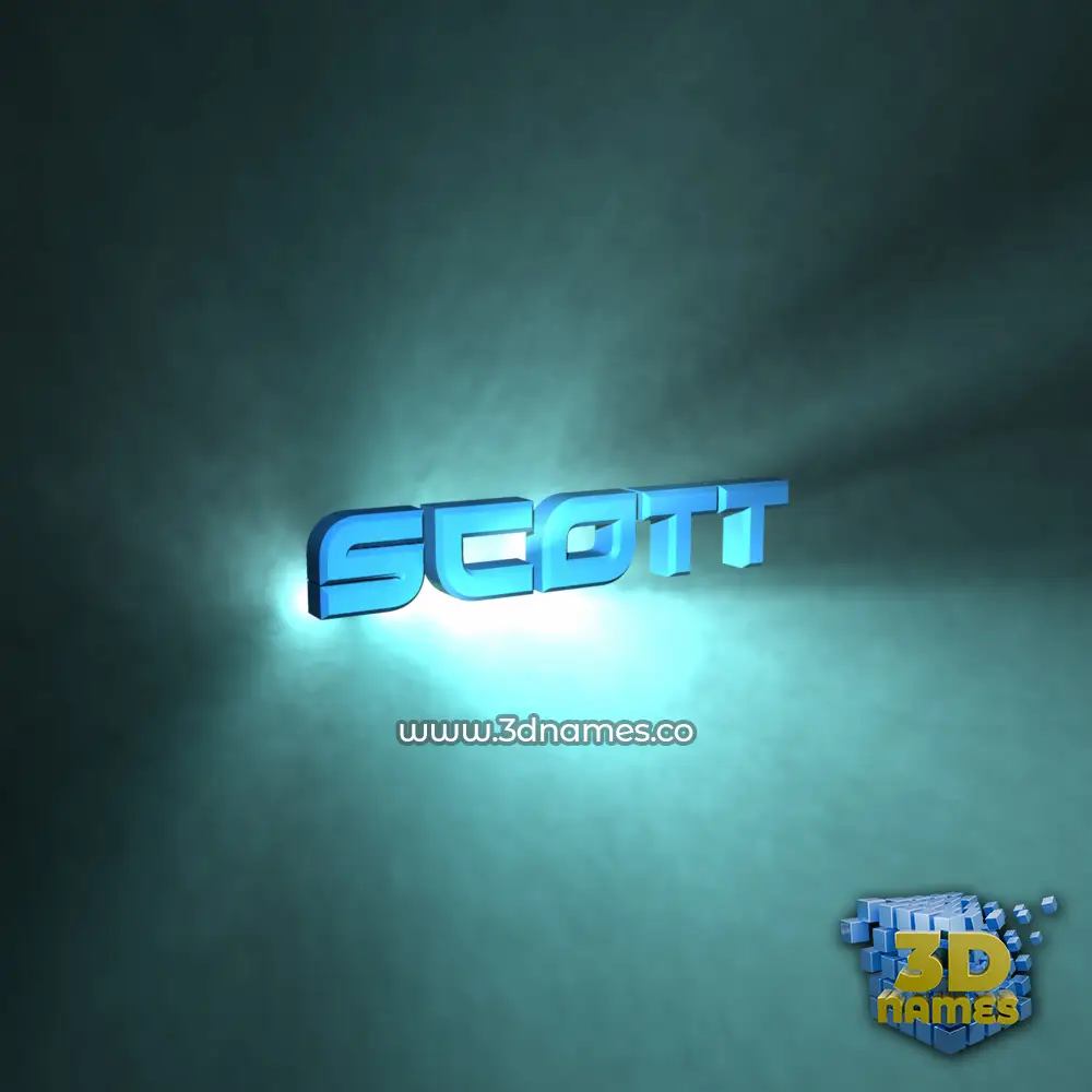 scott in Light Shine style - 3D name wallpaper