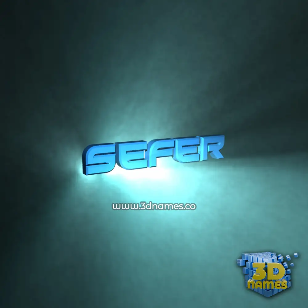 sefer in Light Shine style - 3D name wallpaper