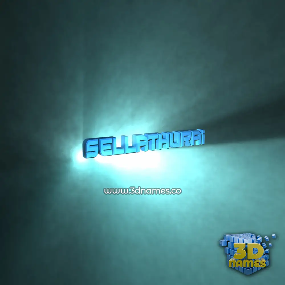 sellathurai in Light Shine style - 3D name wallpaper