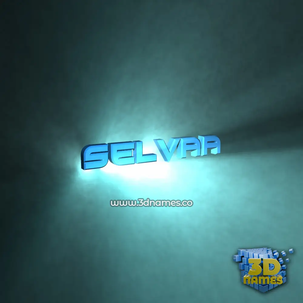 selvaa in Light Shine style - 3D name wallpaper