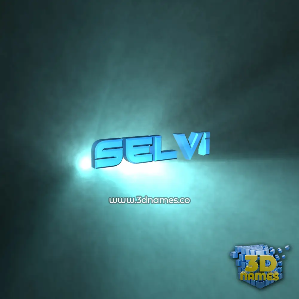 selvi in Light Shine style - 3D name wallpaper
