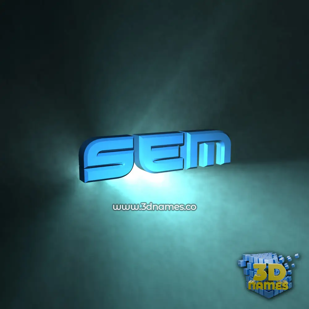 sem in Light Shine style - 3D name wallpaper