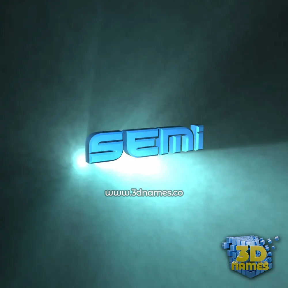 semi in Light Shine style - 3D name wallpaper