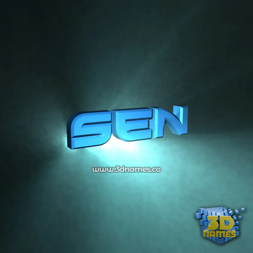 sen in Light Shine style - 3D name wallpaper
