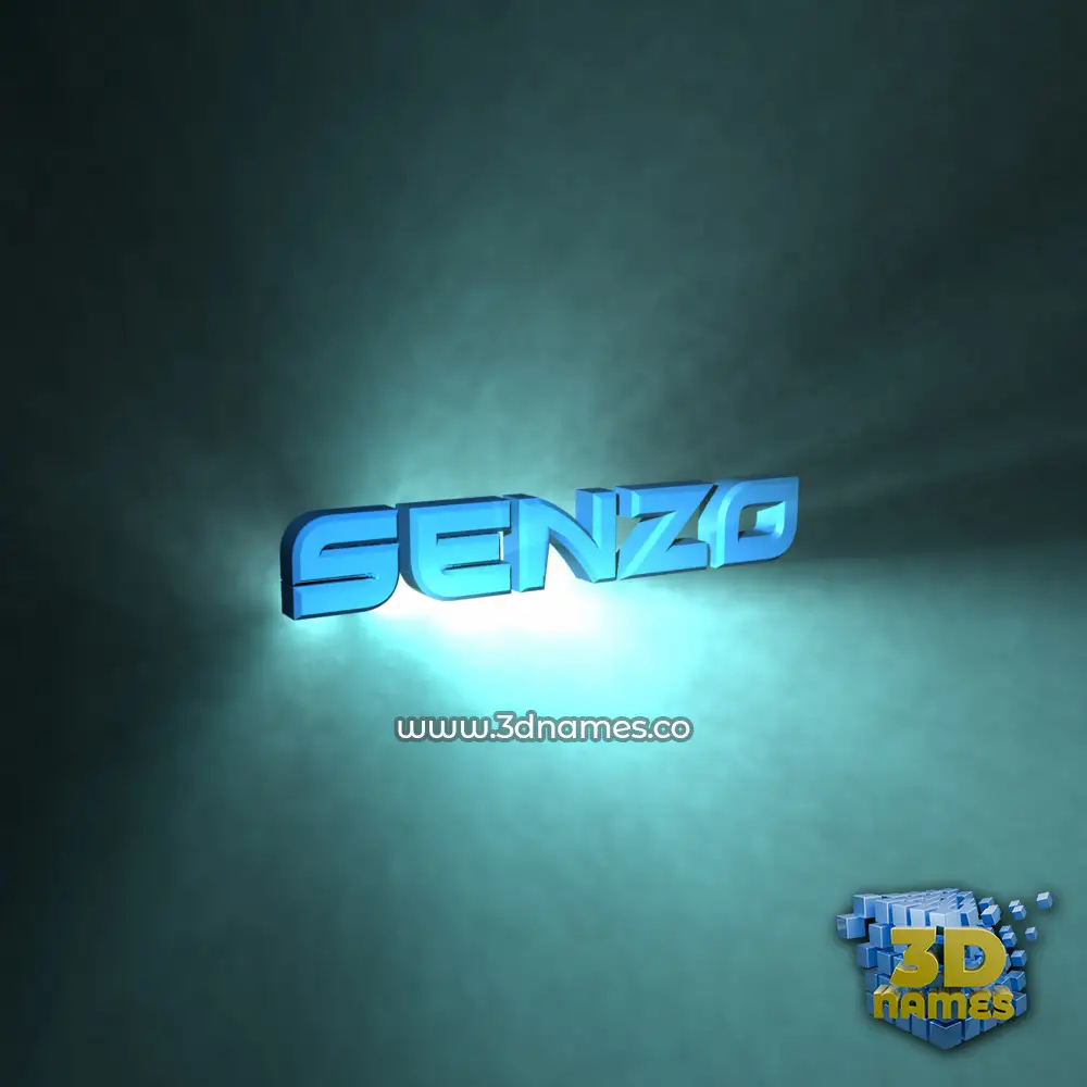senzo in Light Shine style - 3D name wallpaper