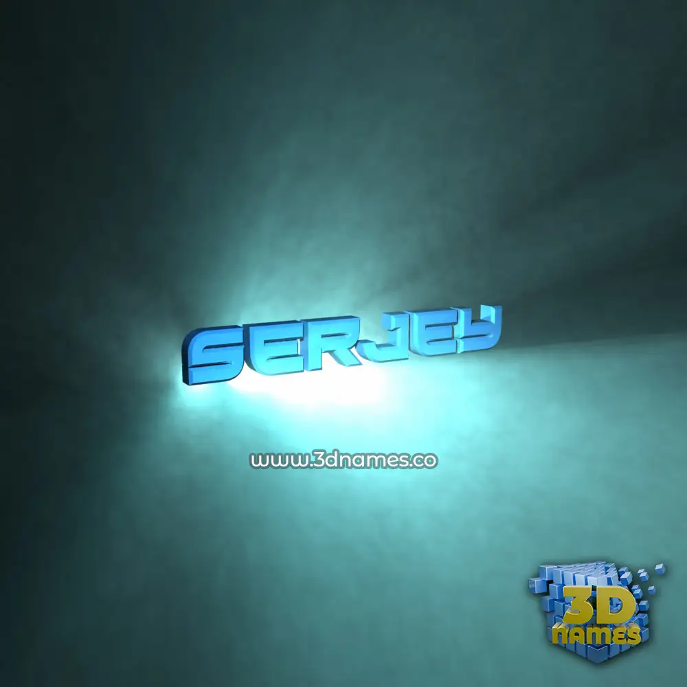 serjey in Light Shine style - 3D name wallpaper