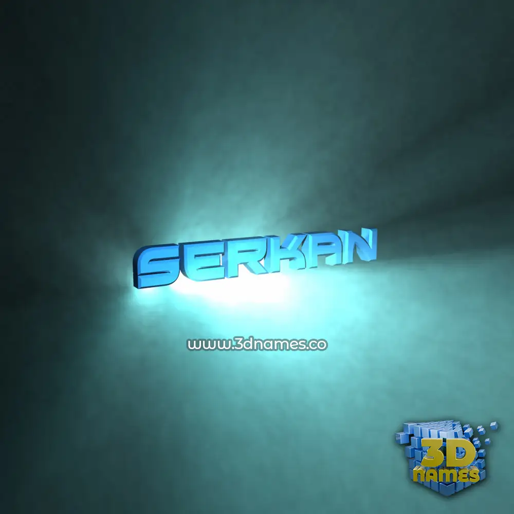 serkan in Light Shine style - 3D name wallpaper