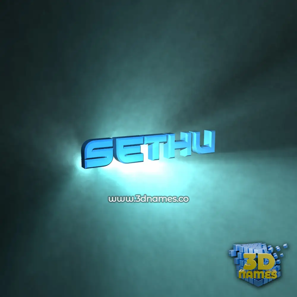 sethu in Light Shine style - 3D name wallpaper