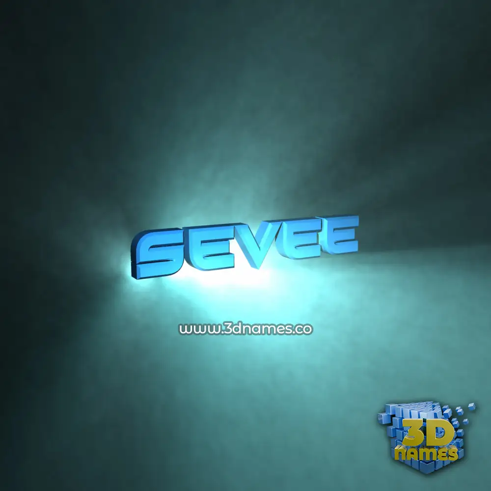 sevee in Light Shine style - 3D name wallpaper