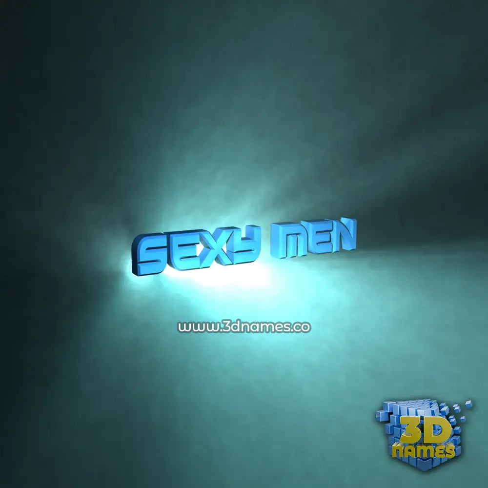 sexy men in Light Shine style - 3D name wallpaper
