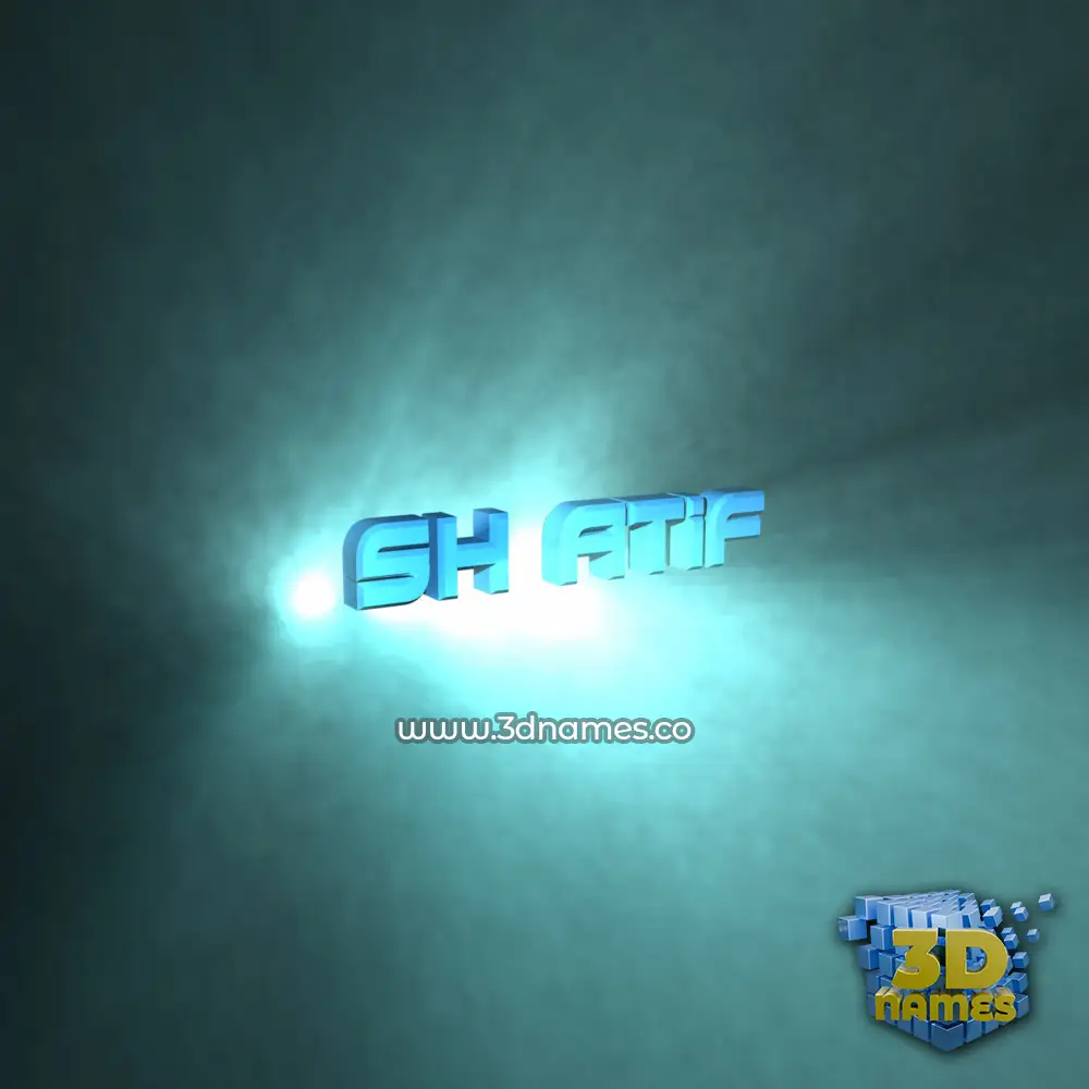 sh atif in Light Shine style - 3D name wallpaper