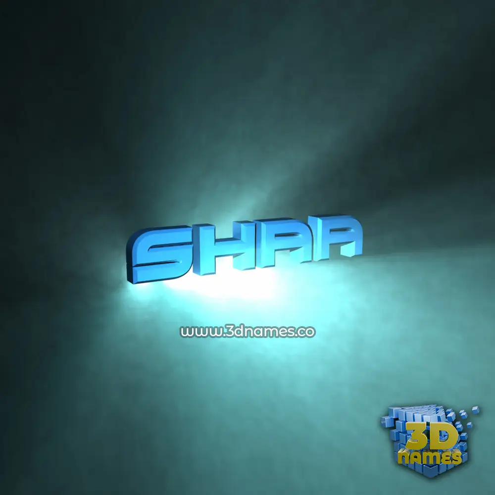 shaa in Light Shine style - 3D name wallpaper