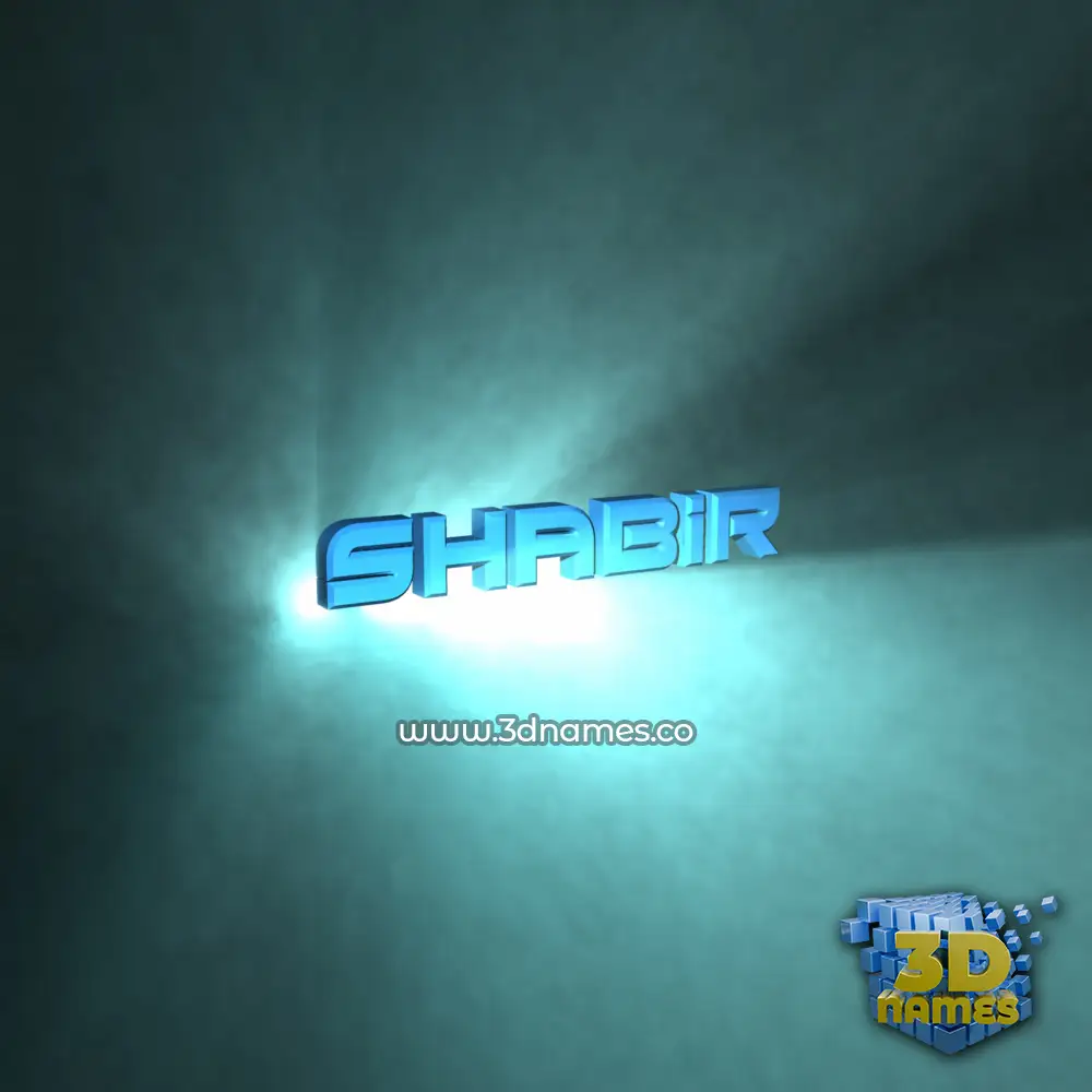 shabir in Light Shine style - 3D name wallpaper