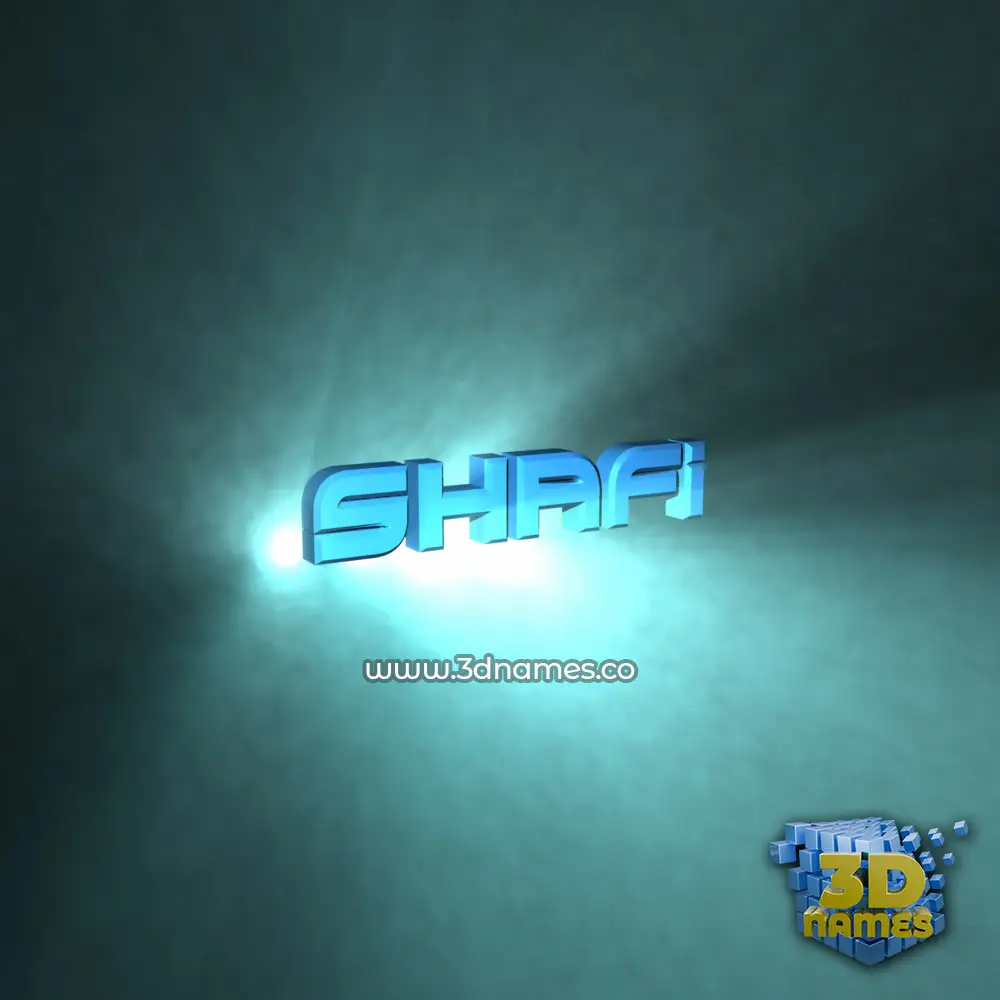 shafi in Light Shine style - 3D name wallpaper