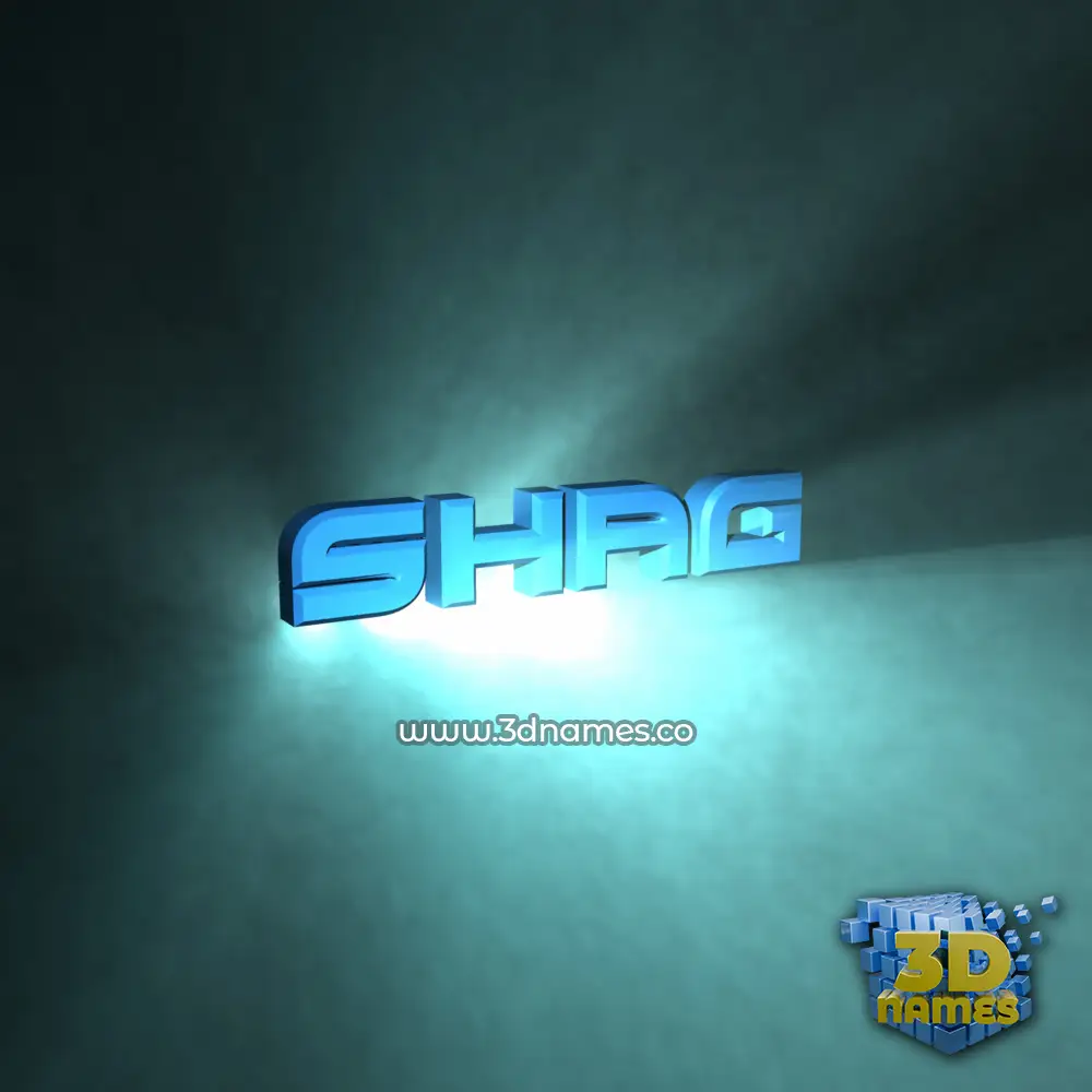 shag in Light Shine style - 3D name wallpaper