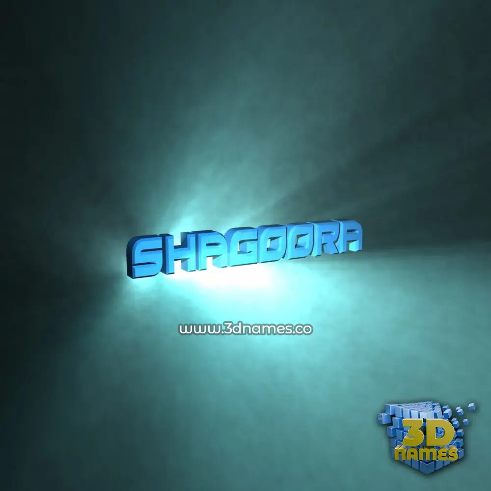 shagoora in Light Shine style - 3D name wallpaper