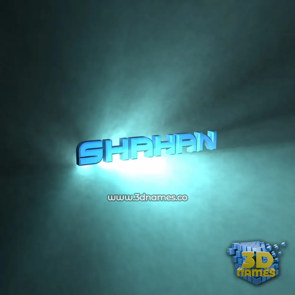 shahan in Light Shine style - 3D name wallpaper