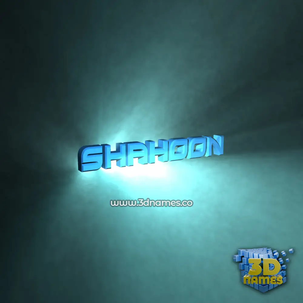 shahoon in Light Shine style - 3D name wallpaper