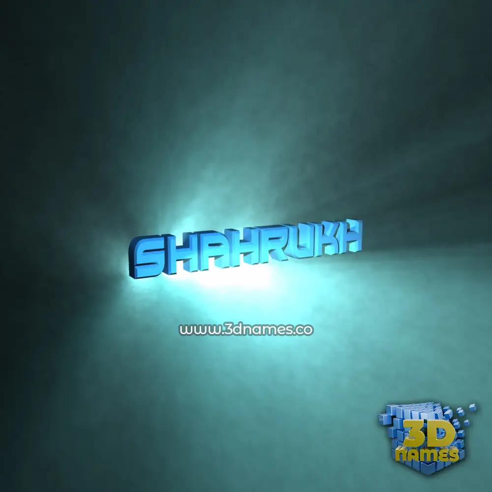 shahrukh in Light Shine style - 3D name wallpaper