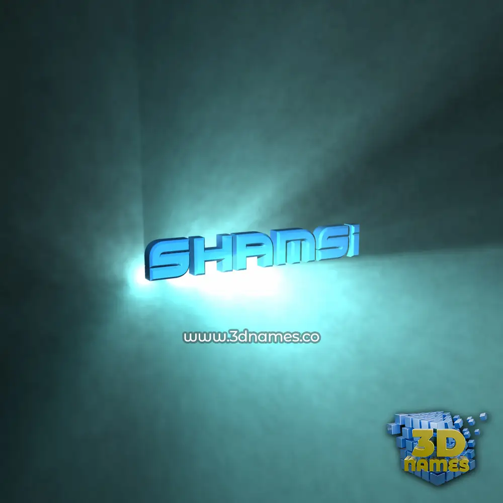 shamsi in Light Shine style - 3D name wallpaper