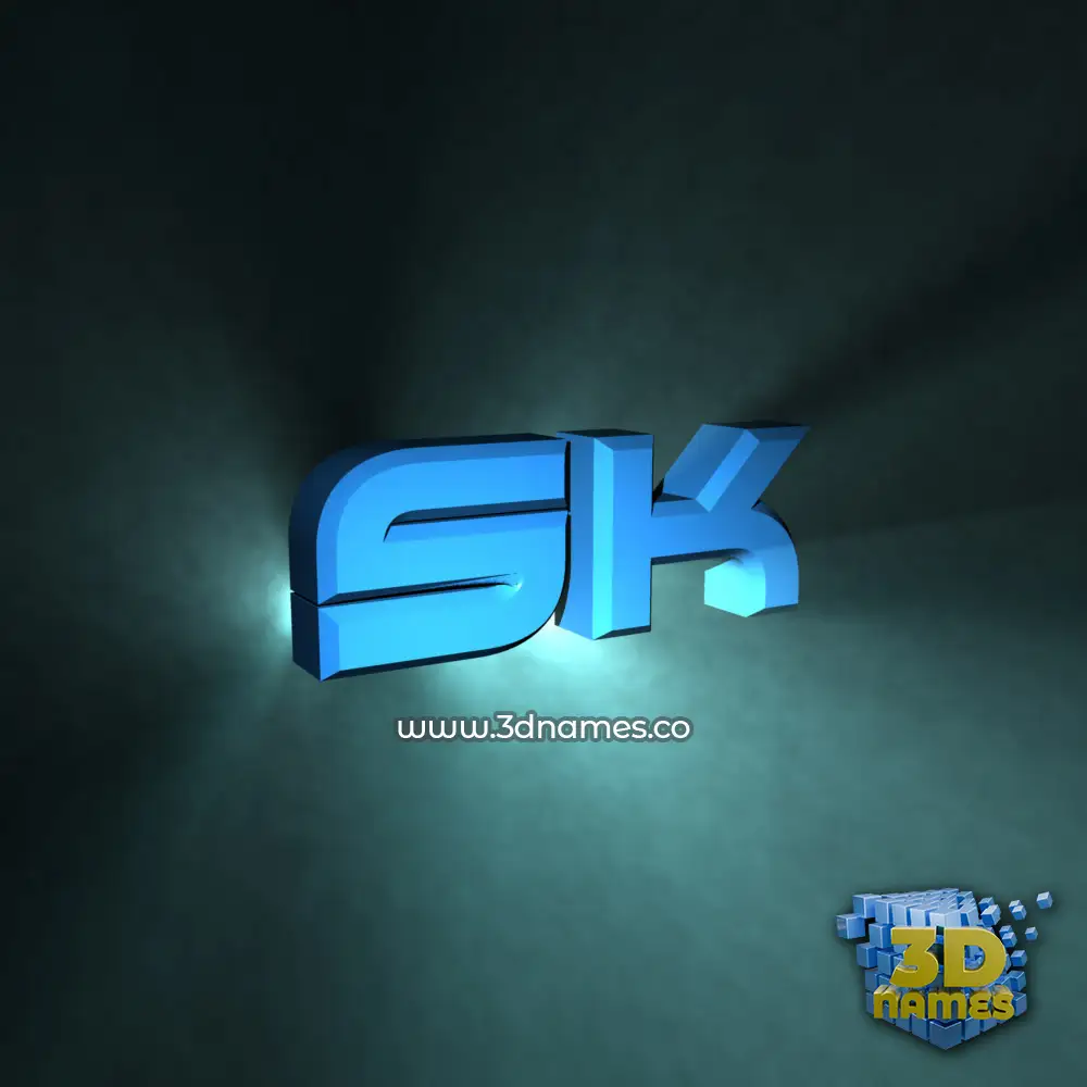 sk in Light Shine style - 3D name wallpaper
