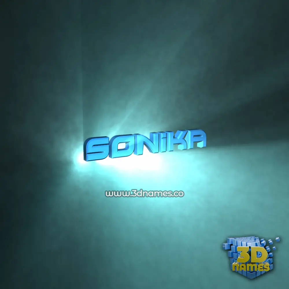 sonika in Light Shine style - 3D name wallpaper
