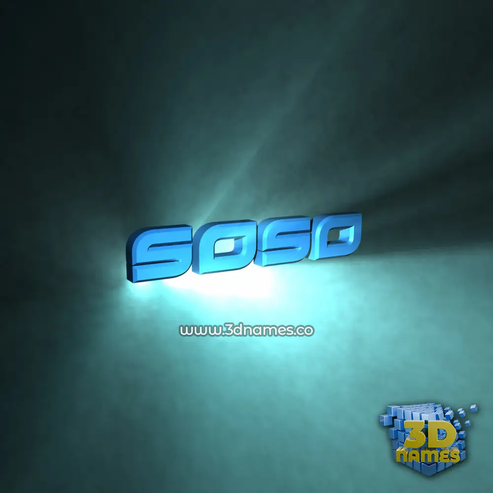soso in Light Shine style - 3D name wallpaper